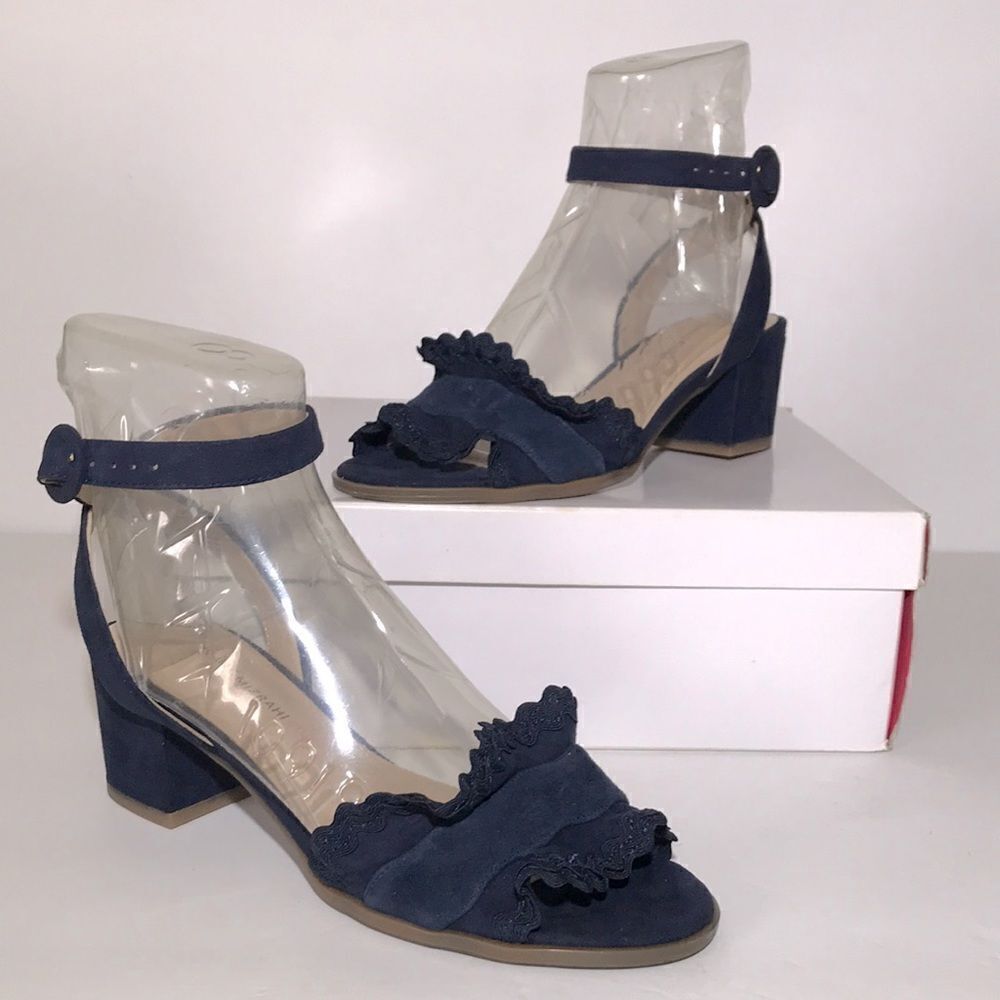 Isaac Mizrahi Live! Suede Block Heel Sandals